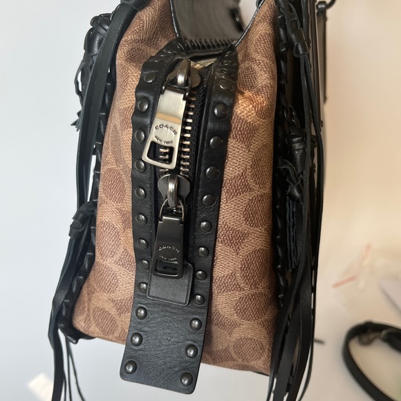 HTF Coach Dreamer 36 With Chelsea Tattoo Fringes Black 37122 EUC - Picture 6 of 15